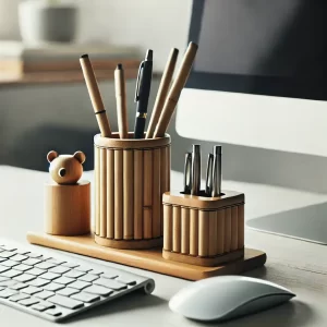 Eco-friendly bamboo desk organizer - eco-friendly gifts for corporates